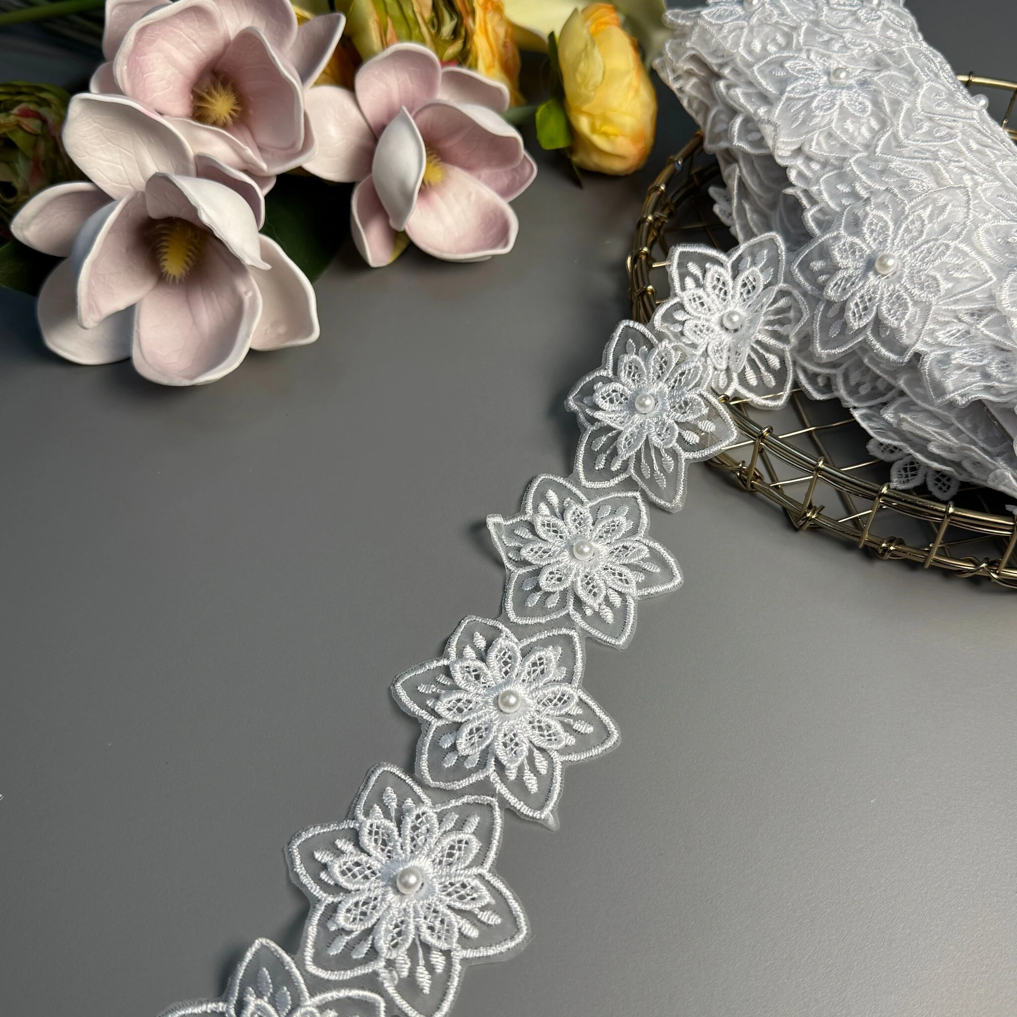 мереживо 3D поліестер гуртом