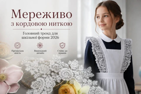 Мереживо з кордовою ниткою — актуальний тренд для шкільної форми