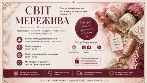 Світ Мережива» — більше, ніж інтернет-магазин мережива та матеріалів для шиття