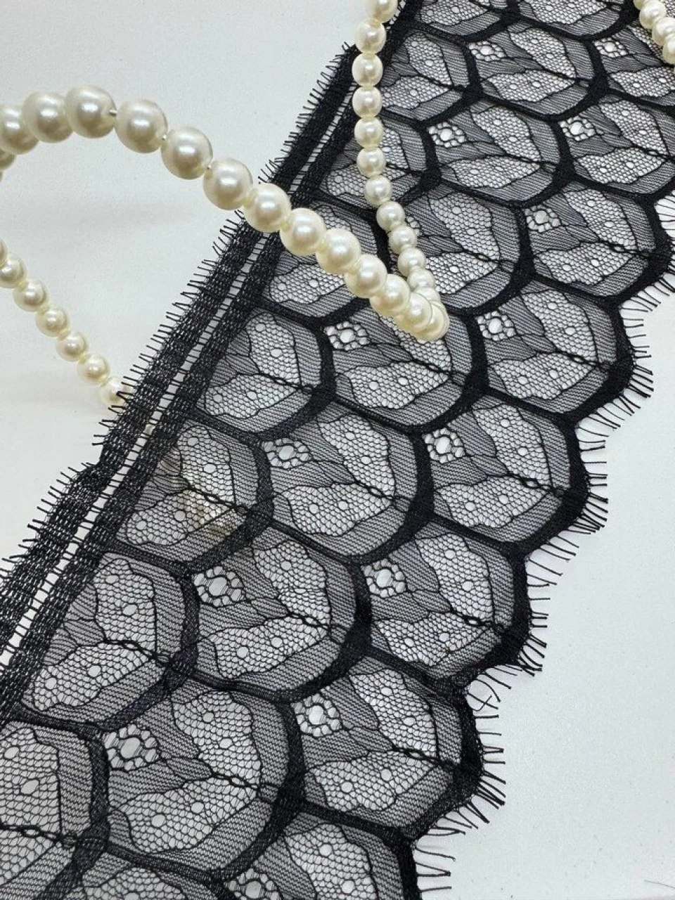 Мереживо французьке J73083 12 см. (10*3 м.), чорний