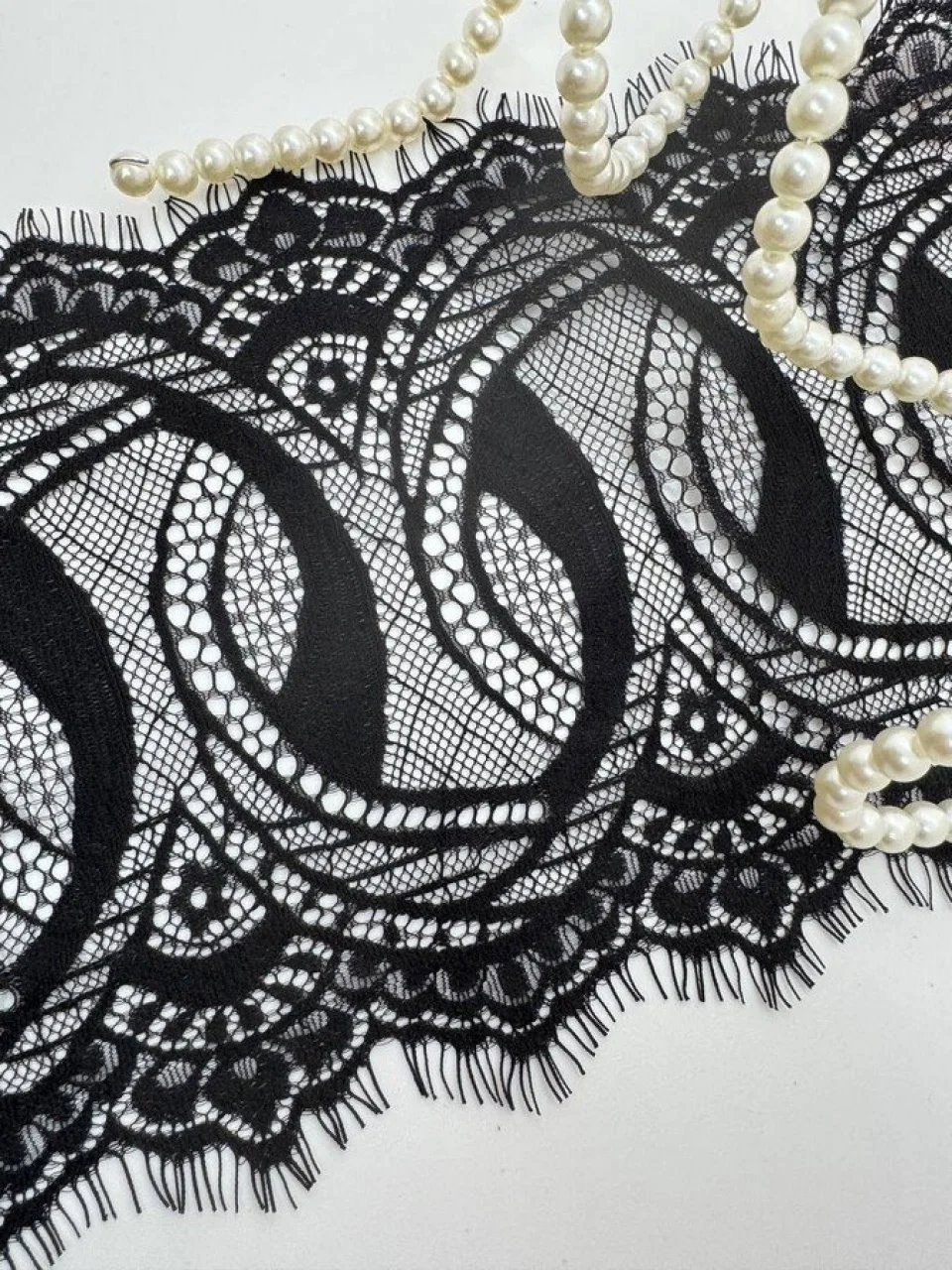 Мереживо французьке J73090 18 см. (10*3 м.), чорний