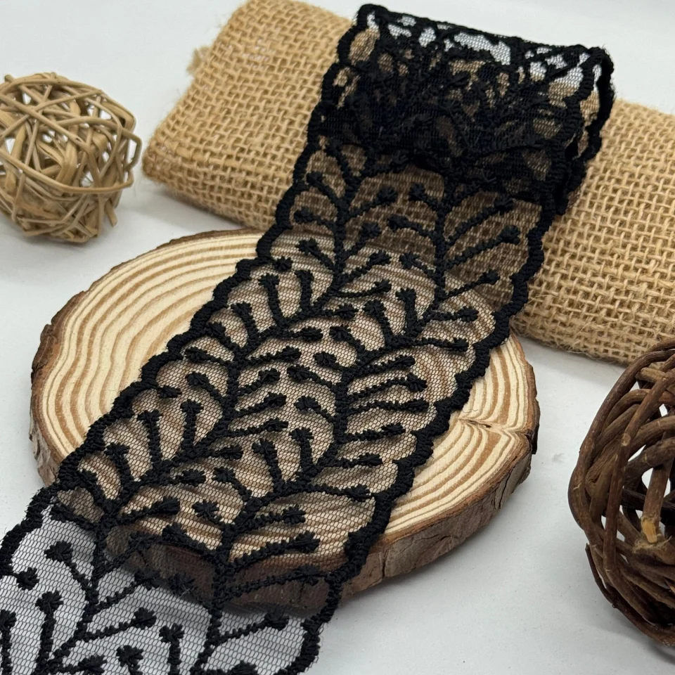 Мереживо органза 0395 7 см.(30 ярдів\27.3 м.), чорний