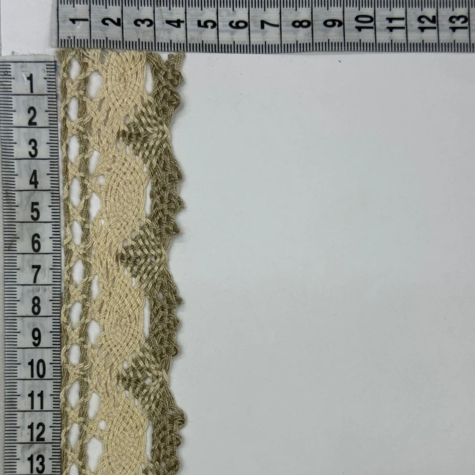 Мереживо макраме 5304 4 см (200 ярдів/182,8 м.), бежевий+молочний