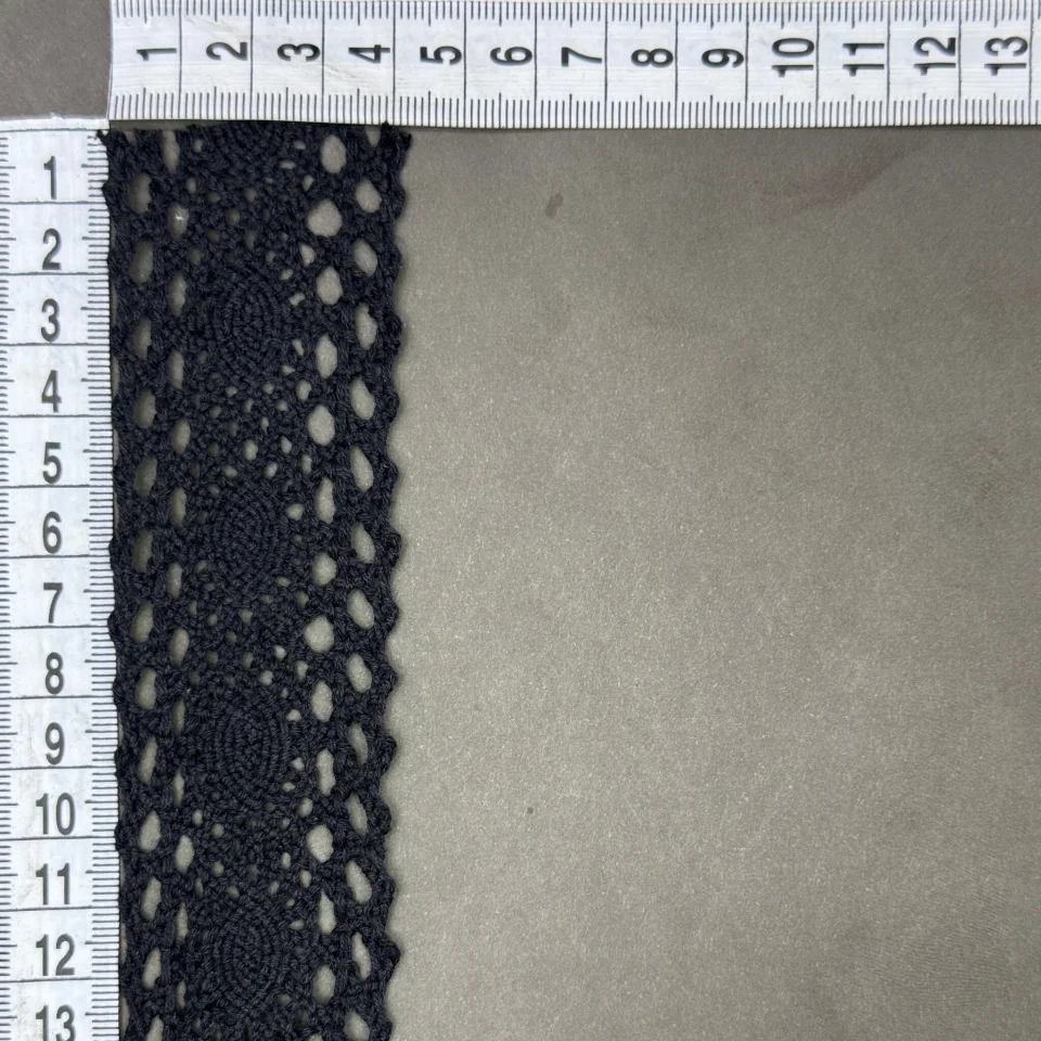 Мереживо макраме 8021 4 см (200 ярдів/182,8 м.), чорний
