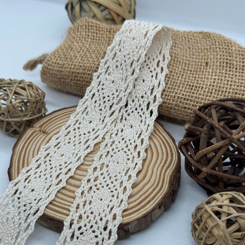 Мереживо макраме 8021 3 см (200 ярдів/182,8 м.), бежевий