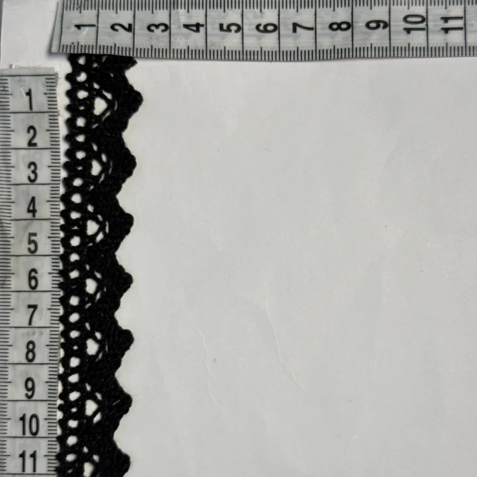 Мереживо макраме 11-2 2 см.(200 ярдів/182,8 м.), чорний