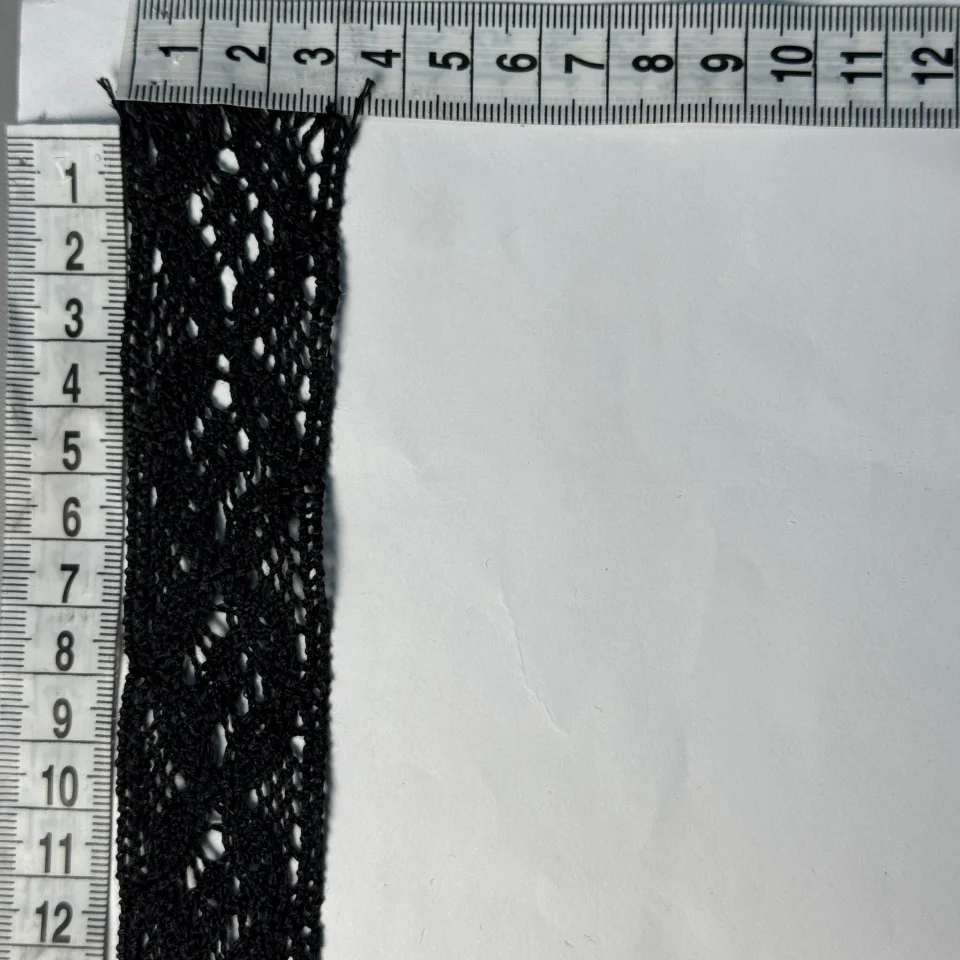 Мереживо макраме 8555 3 см. (200 ярдів/182,8 м.), чорний