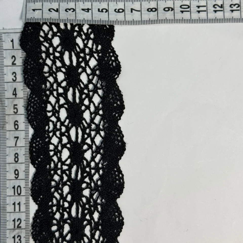 Мереживо макраме 8545 5,5 см (100 ярдів/91,4 м.), чорний