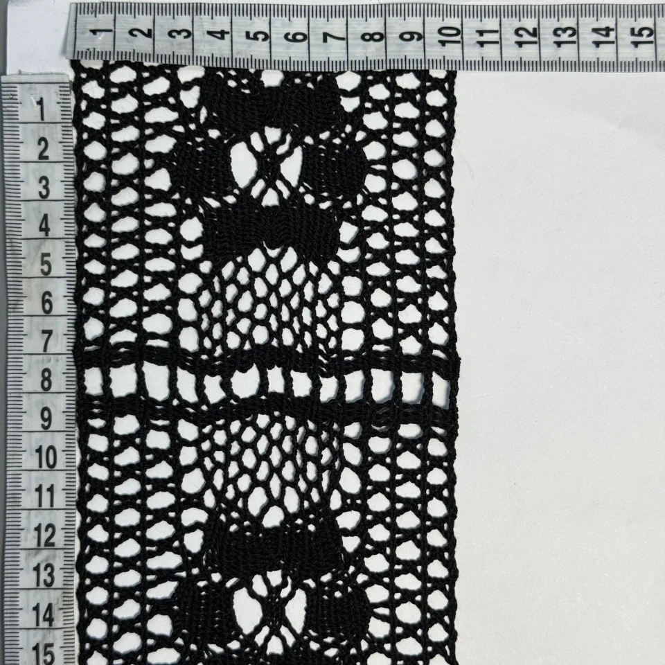 Мереживо макраме 8440 8 см (50 ярдів/45,7 м.), чорний