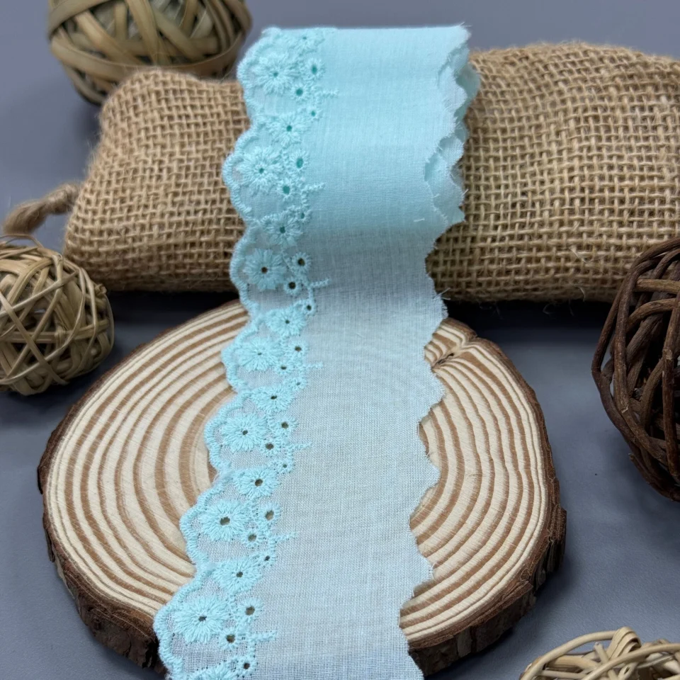 Мереживо прошва 100232 5,5 см.(32 ярдів/29,26 м.), бірюзовий