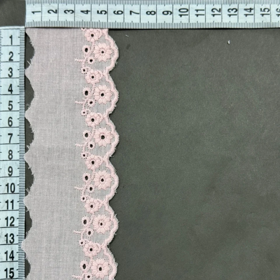 Мереживо прошва 100232 5,5 см.(32 ярдів/29,26 м.), рожевий