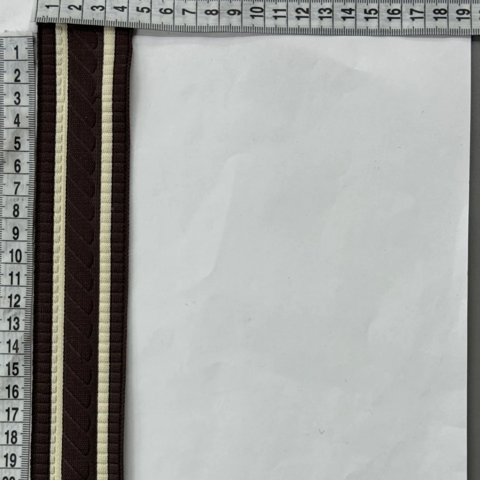 Лампас трикотажний D#1 4 см (50 м), C:3 темно коричневий