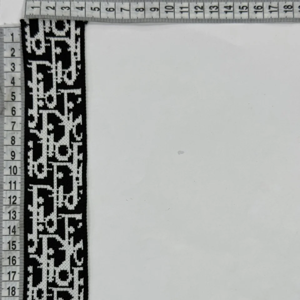 Лампас трикотажний D#2 4 см (50 м), чорний+білий