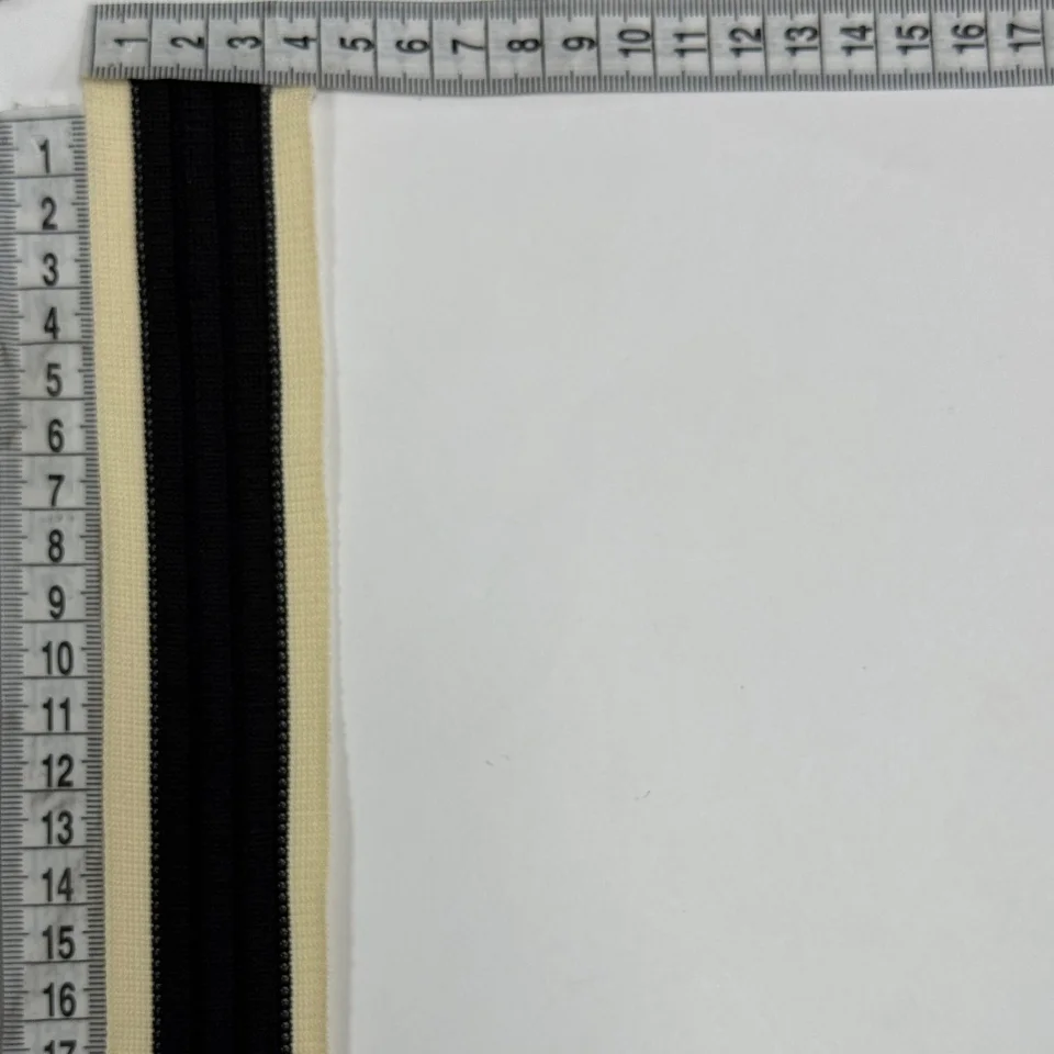 Лампас трикотажний D#4 4 см (50 м), C:6 чорний+молочний