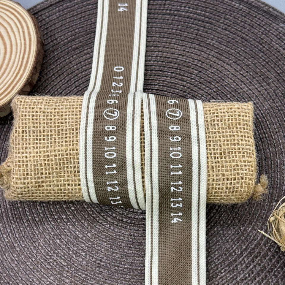 Лампас трикотажний D#5-2 цифри 0-14 4 см (50 м) , C:2 темно бежевий