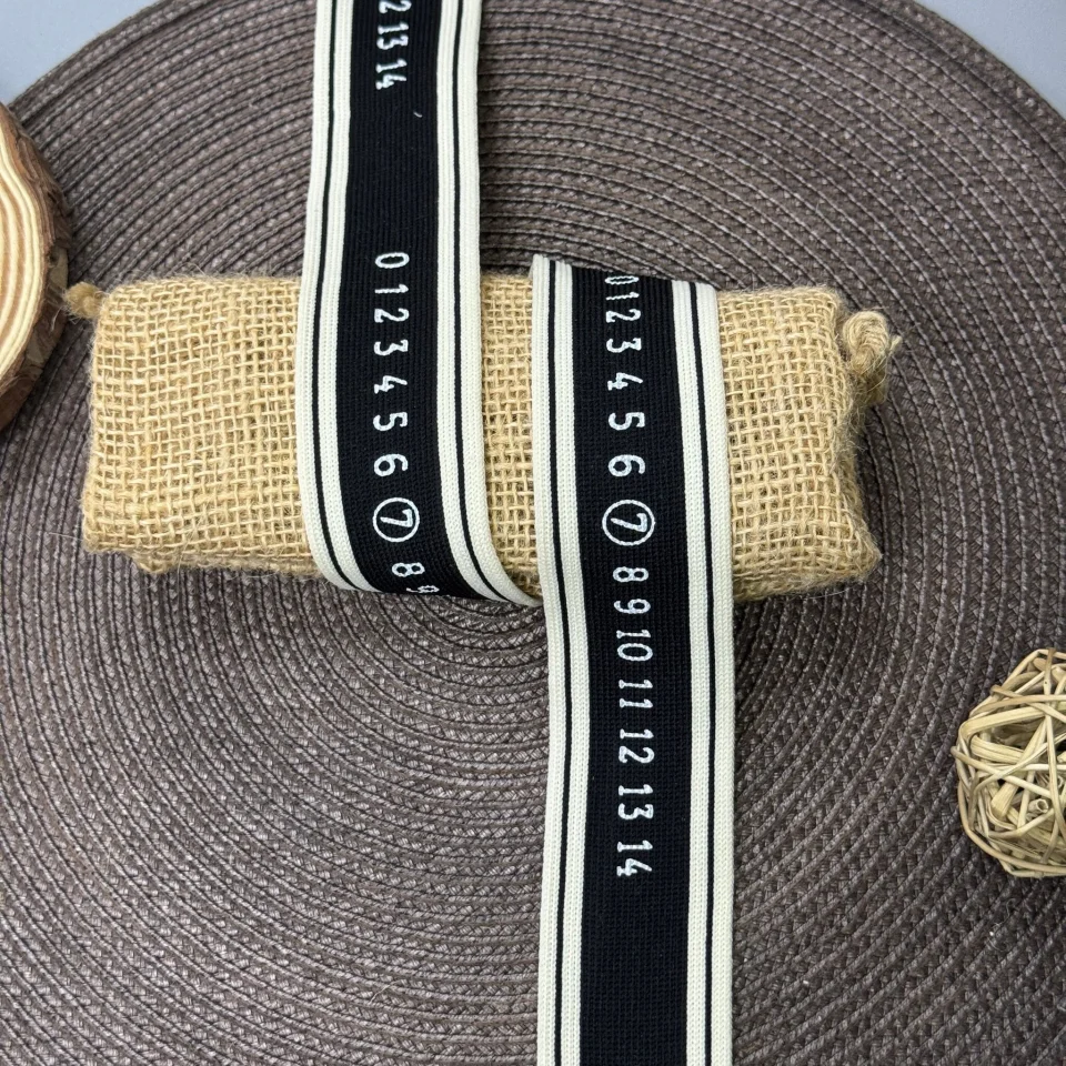 Лампас трикотажний D#5-2 цифри 0-14 4 см (50 м) , чорний