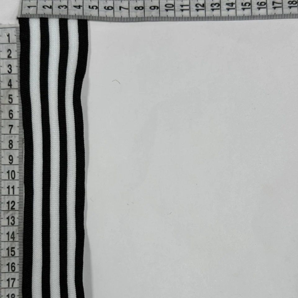 Лампас трикотажний D#8 4 см (50 м), чорний+білий 7