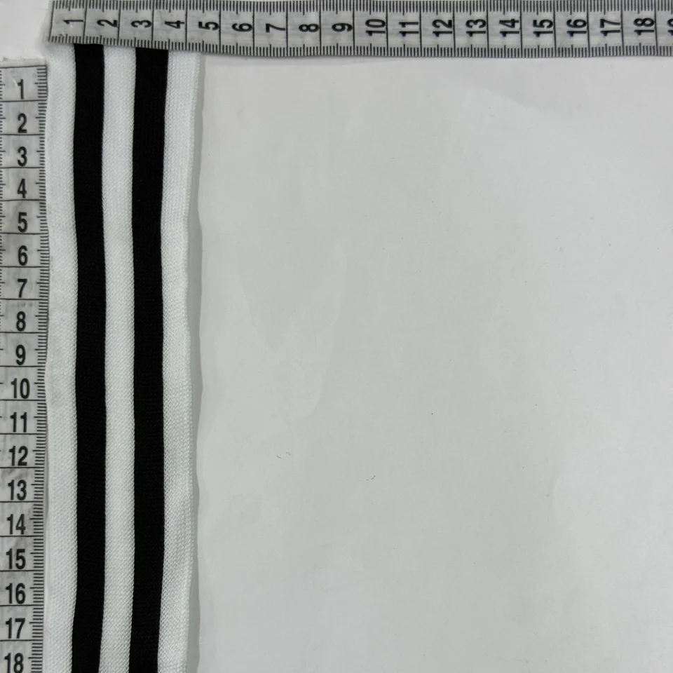 Лампас трикотажний D#8 4 см (50 м), білий+чорний 5