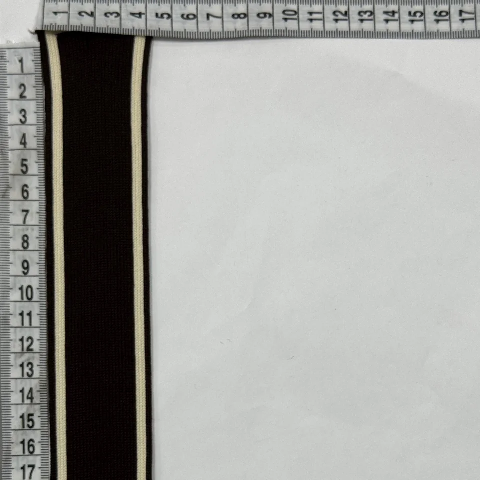 Лампас трикотажний 4 см (40 м), білий+коричневий