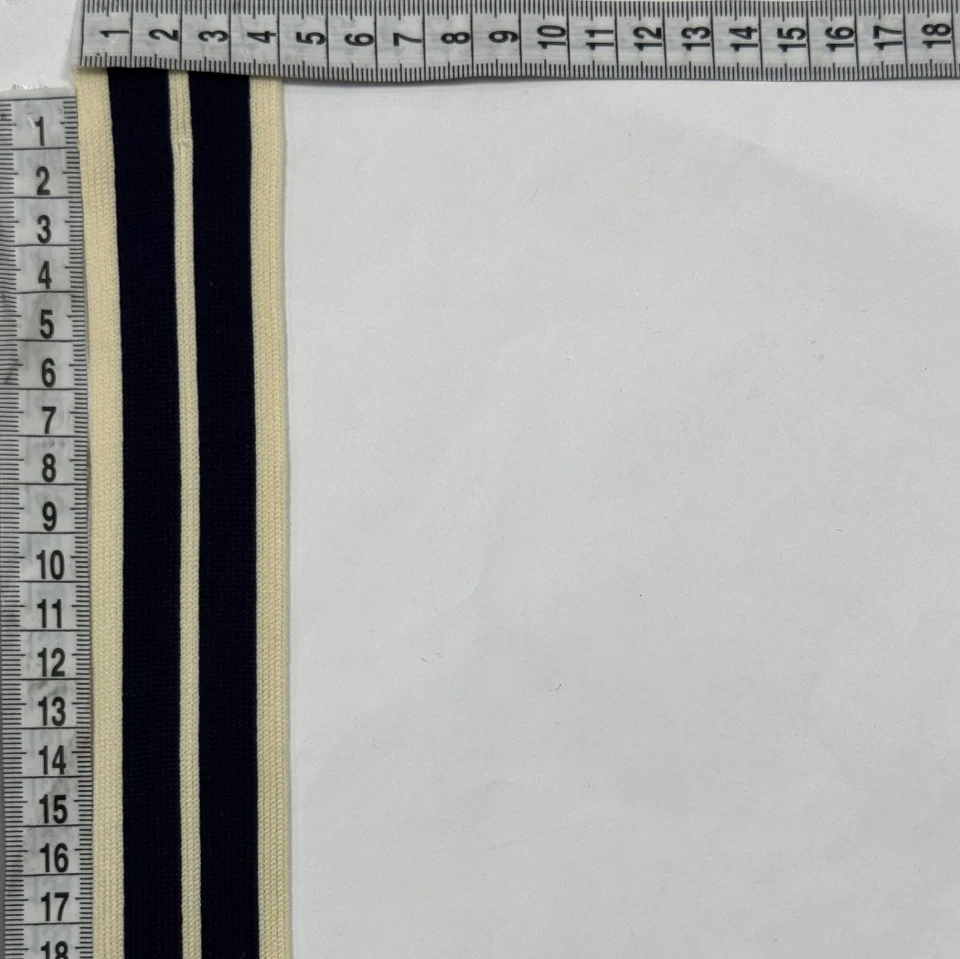 Лампас трикотажний 4 см (40 м), білий+синій