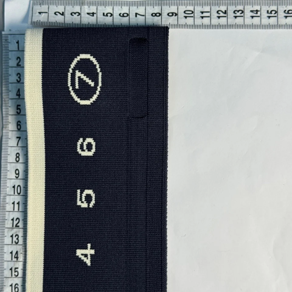 Пояс трикотажний довяз D#2 цифри (8.5см*90 см), темний синій