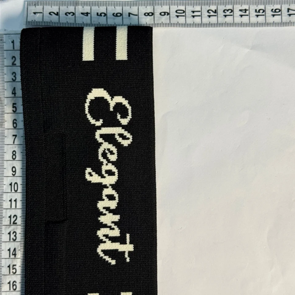 Пояс трикотажний довяз ELEGANT (8.5 см*90 см), чорний+молочний