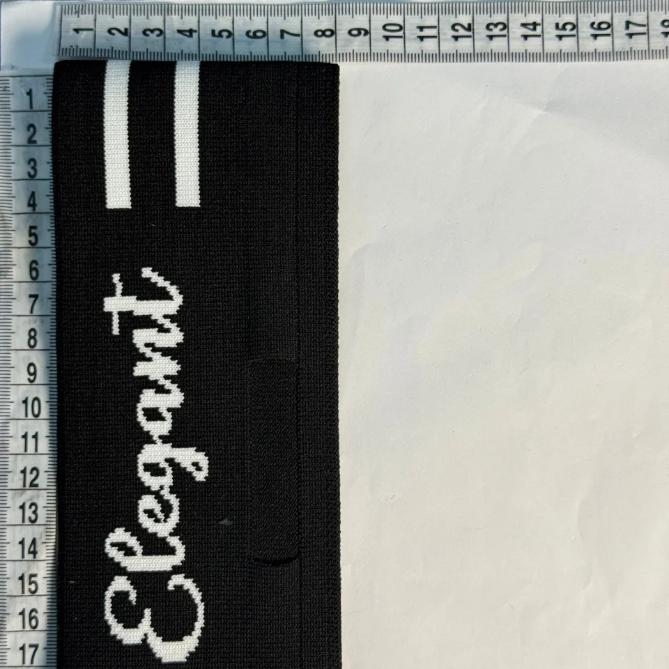 Пояс трикотажний довяз ELEGANT (8.5 см*90 см), чорний+білий