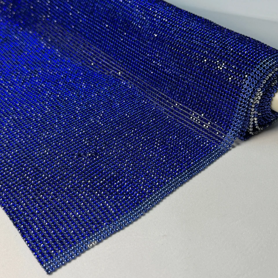 Стрази полотно пришив (36*120 см), електрик BLUE