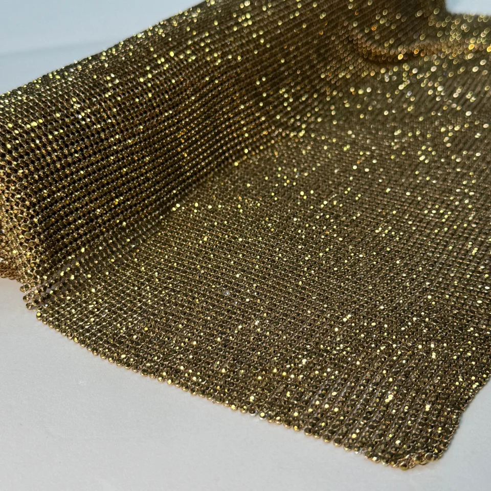 Стрази полотно пришив (36*120 см), бронза+золото LIGHT GOLD+LIGHT YELLOW