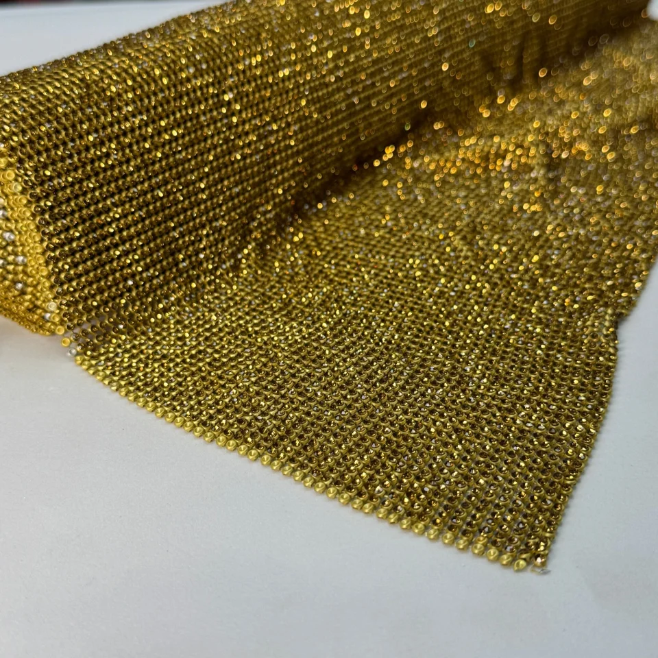 Стрази полотно пришив (36*120 см), золото+світле золото GOLD+LIGHT YELLOW