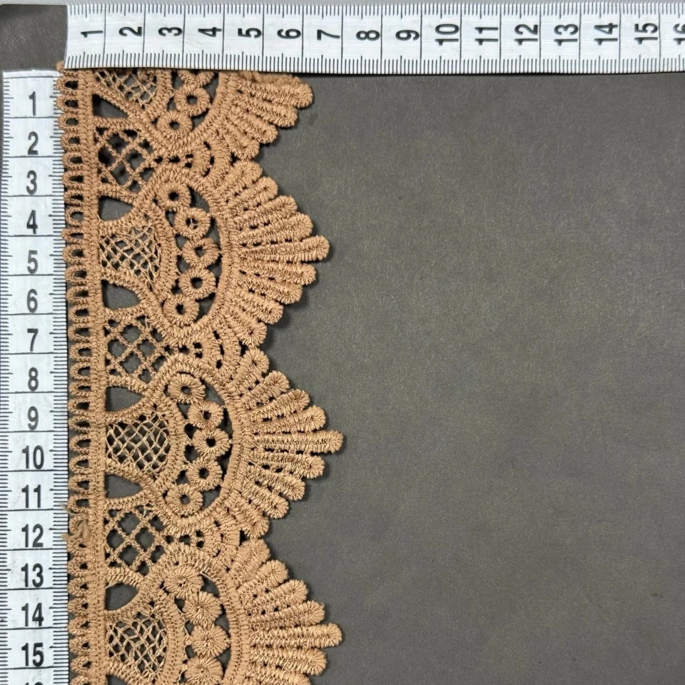 Мереживо поліестер 9049 6 см.(15 ярдів/13.5 м.), бежевий