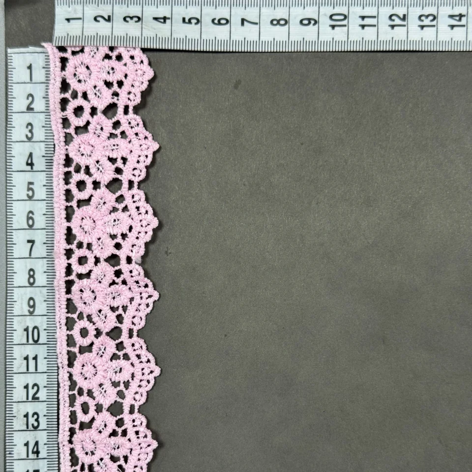 Мереживо поліестер 9029 4 см.(15 ярдів/13.5 м.), рожевий