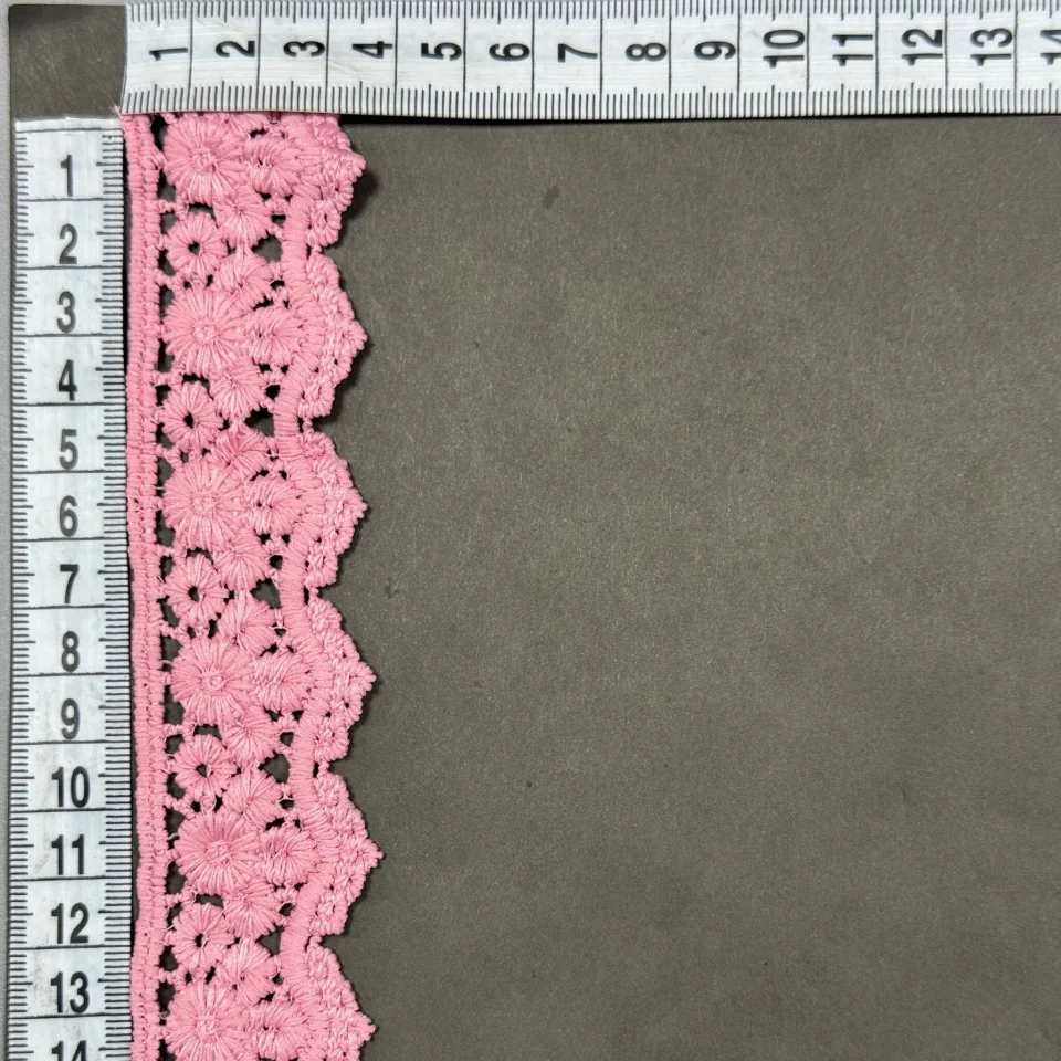 Мереживо поліестер 9029 4 см.(15 ярдів/13.5 м.), темно рожевий