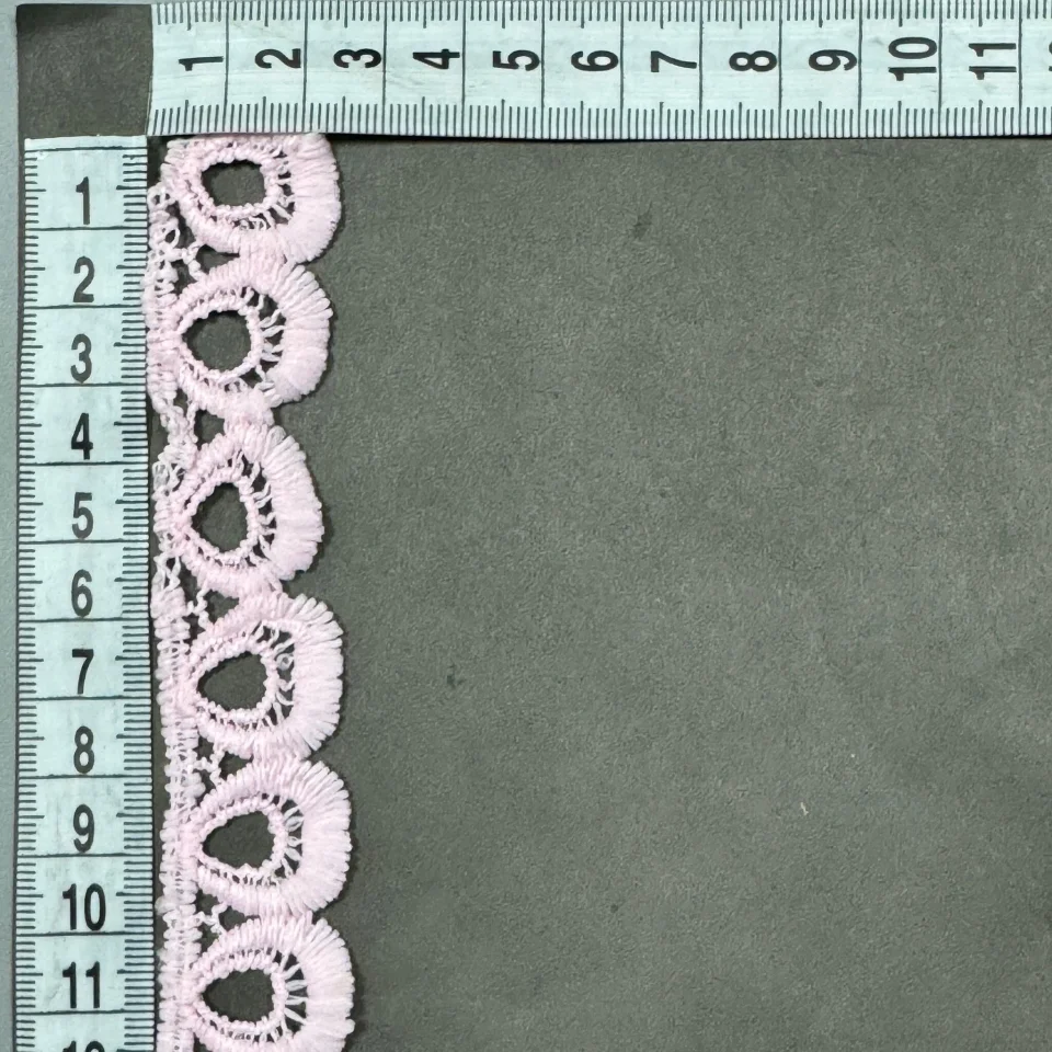 Мереживо поліестер 8860 2,5 см. (15 ярдів/13.5 м.), рожевий