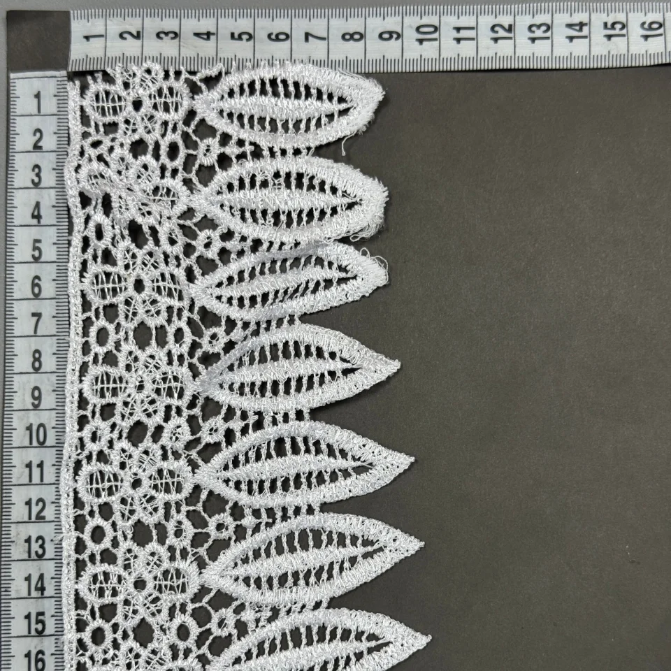 Мереживо поліестер 9090 8,5 см.(15 ярдів/13.5 м.), білий