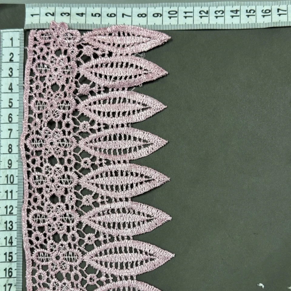 Мереживо поліестер 9090 8,5 см.(15 ярдів/13.5 м.), рожевий