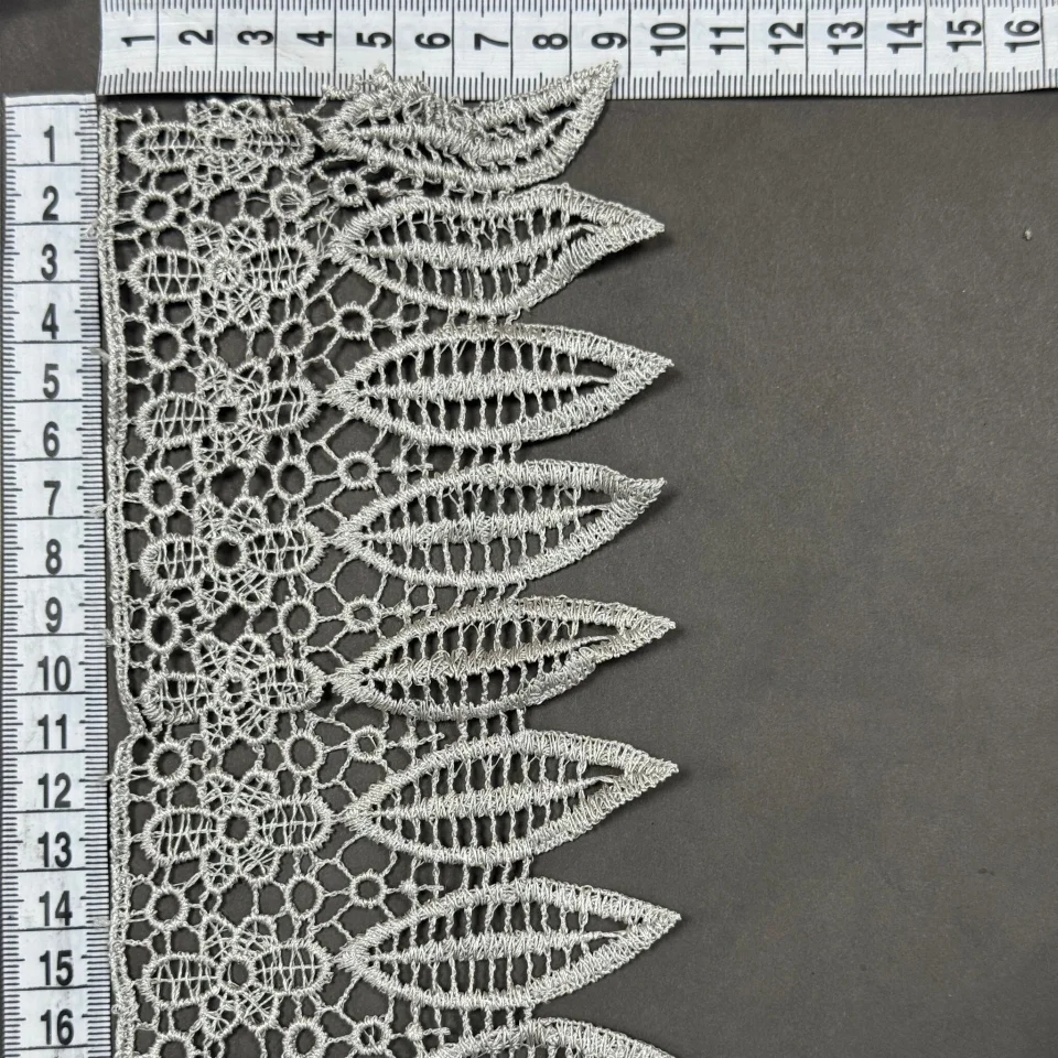 Мереживо поліестер 9090 8,5 см.(15 ярдів/13.5 м.), сірий