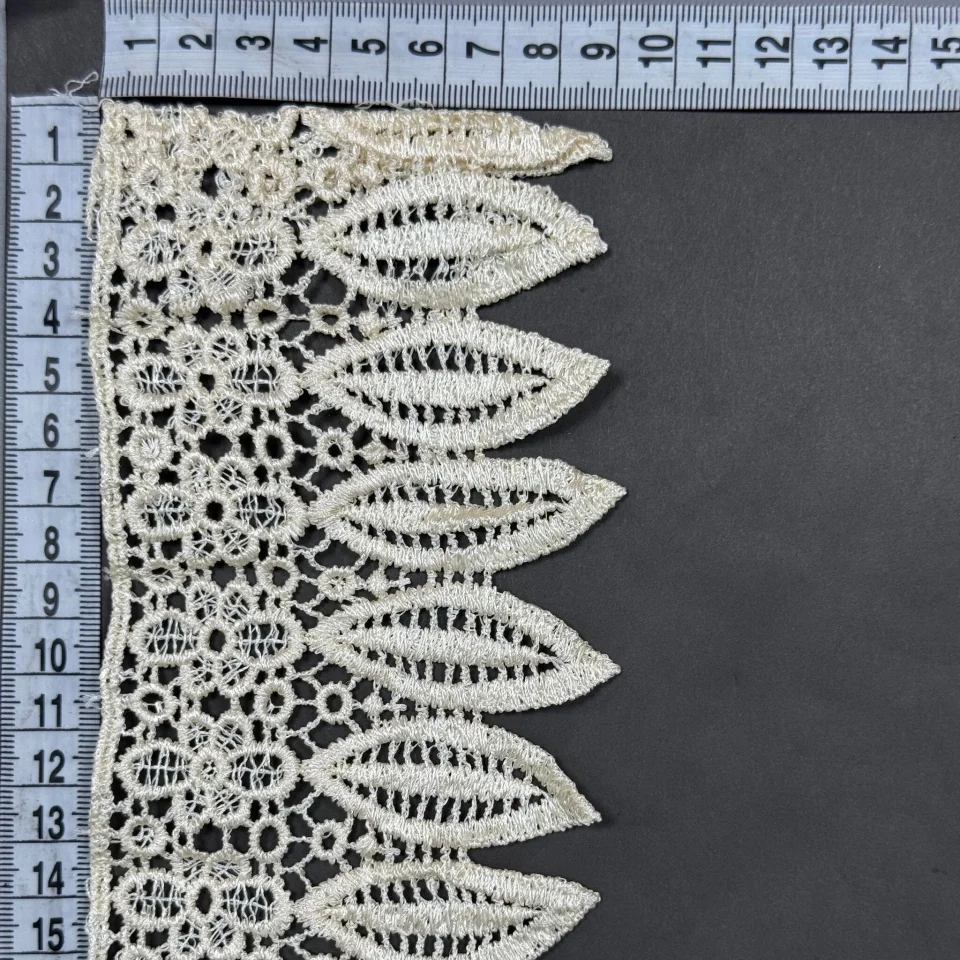 Мереживо поліестер 9090 8,5 см.(15 ярдів/13.5 м.), молочний