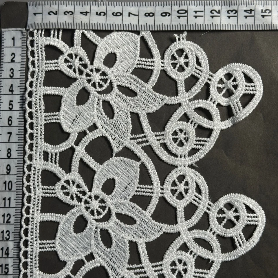 Мереживо поліестер ВВ301762-15 15 см.(15 ярдів/13.5 м.), теплий білий