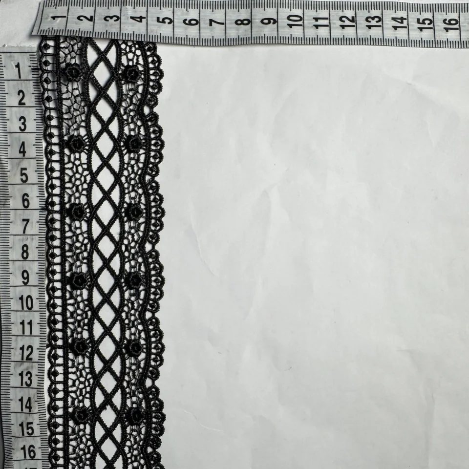 Мереживо поліестер ВВ100375 5 см.(15 ярдів/13.5 м.), чорний