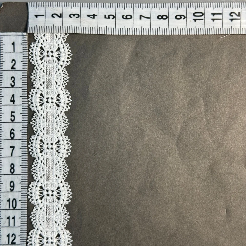 Мереживо поліестер ВВ104089 2,5 см.(30 ярдів/27.3 м.), теплий білий