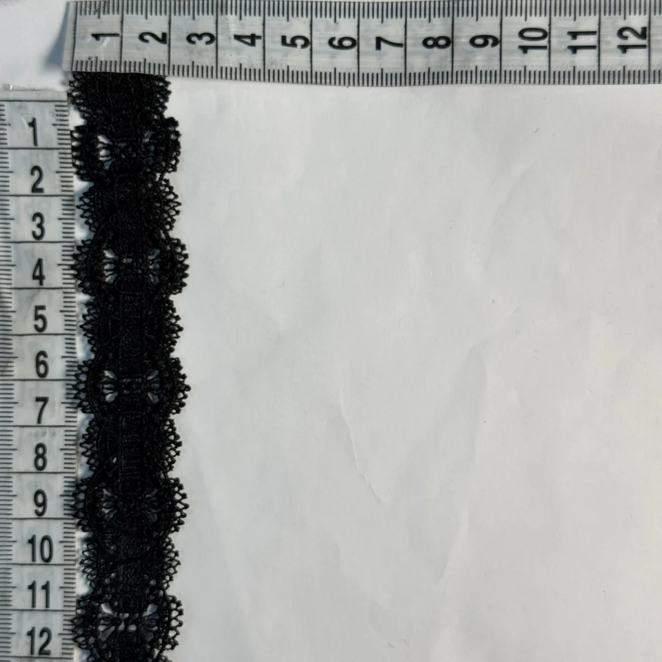 Мереживо поліестер ВВ104089 2,5 см.(30 ярдів/27.3 м.), чорний