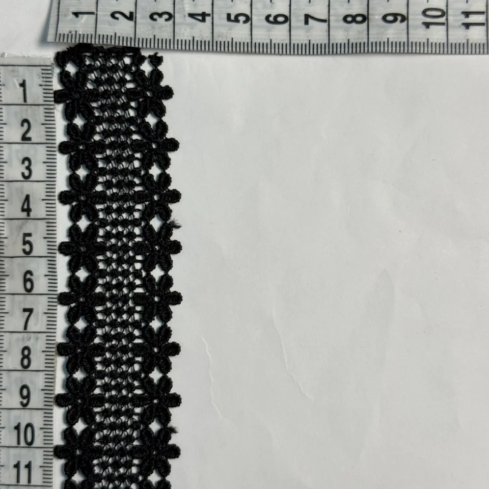 Мереживо поліестер ВВ103518а 3 см.(30 ярдів/27.3 м.), чорний