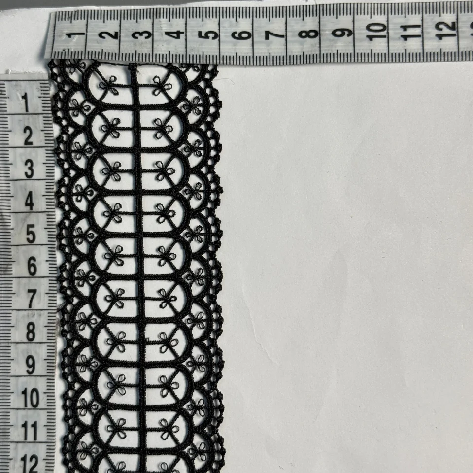 Мереживо поліестер ВВ103938 5 см.(15 ярдів13.5 м), чорний