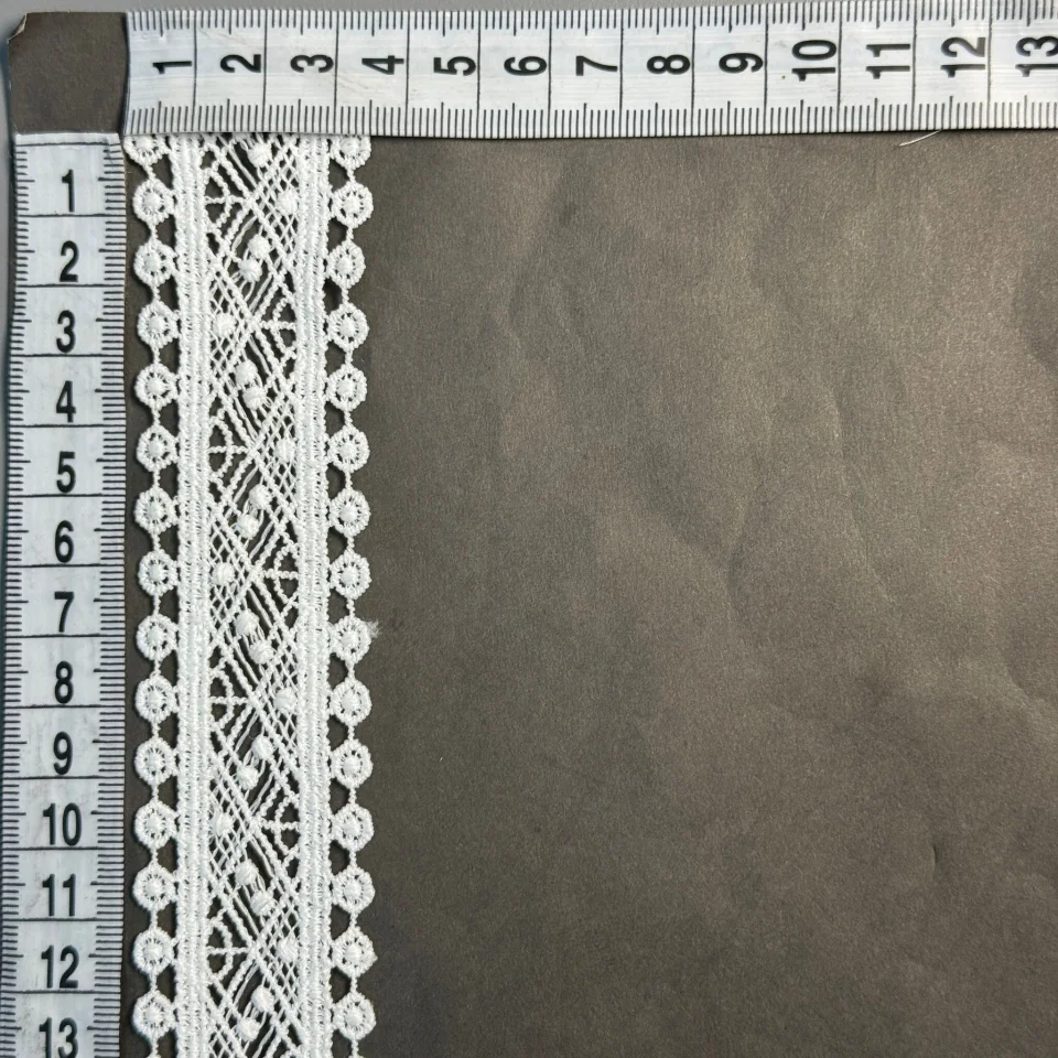 Мереживо поліестер ВВ104631 3,5 см.(30 ярдів/27.3 м.), теплий білий