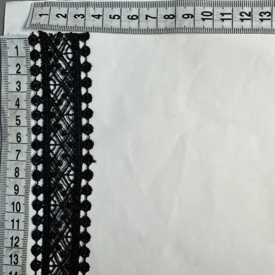 Мереживо поліестер ВВ104631 3,5 см.(30 ярдів/27.3 м.), чорний