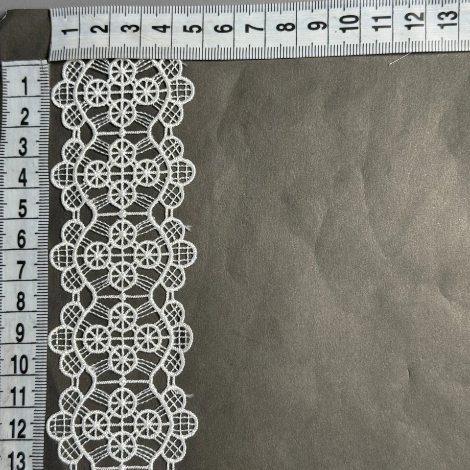 Мереживо поліестер ВВ103940 5 см.(15 ярдів/13.5 м.), теплий білий