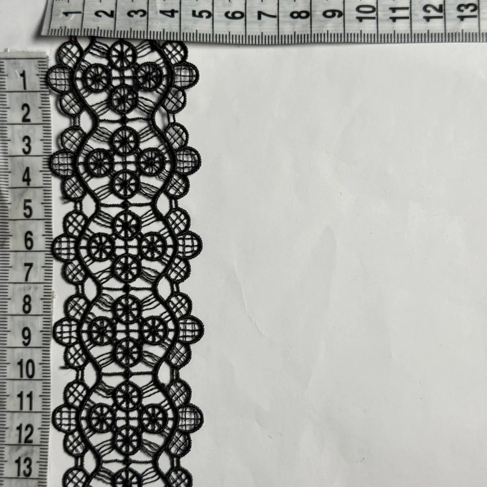 Мереживо поліестер ВВ104586 5 см.(30 ярдів/27.3 м.), чорний