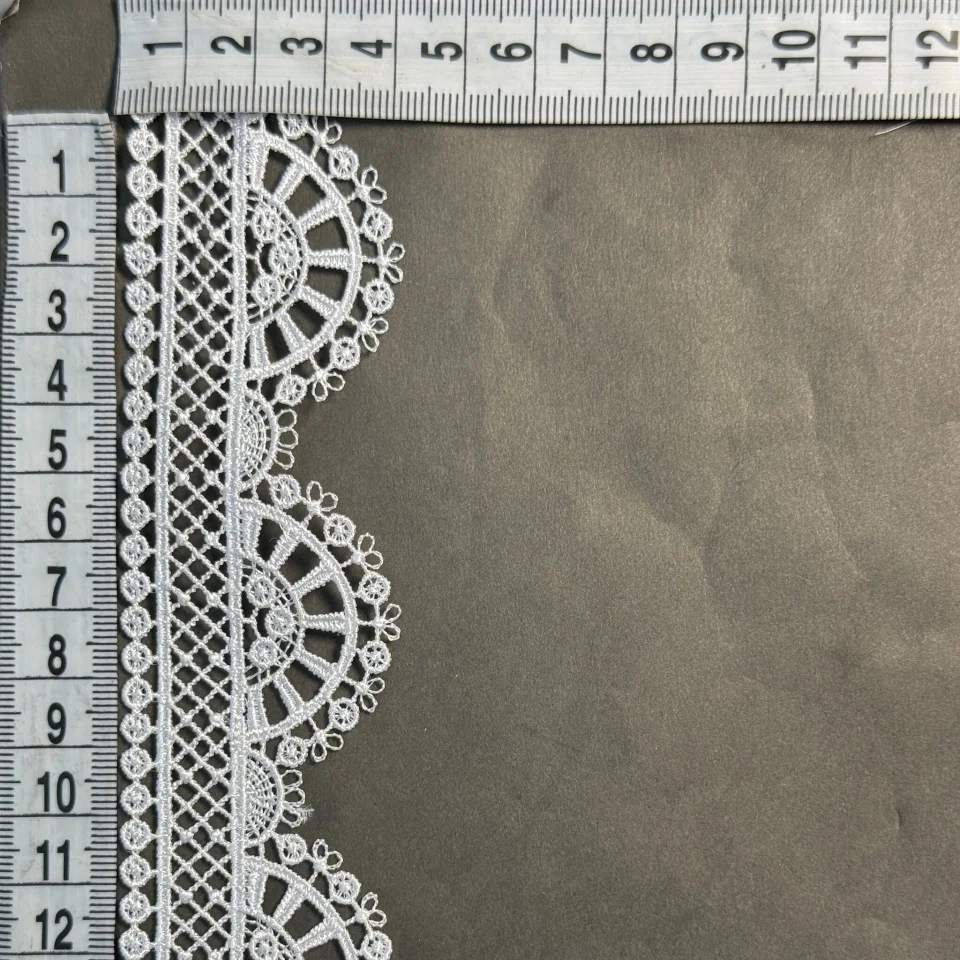 Мереживо поліестер ВВ202169 4,5 см.(15 ярдів/13.5 м.), теплий білий