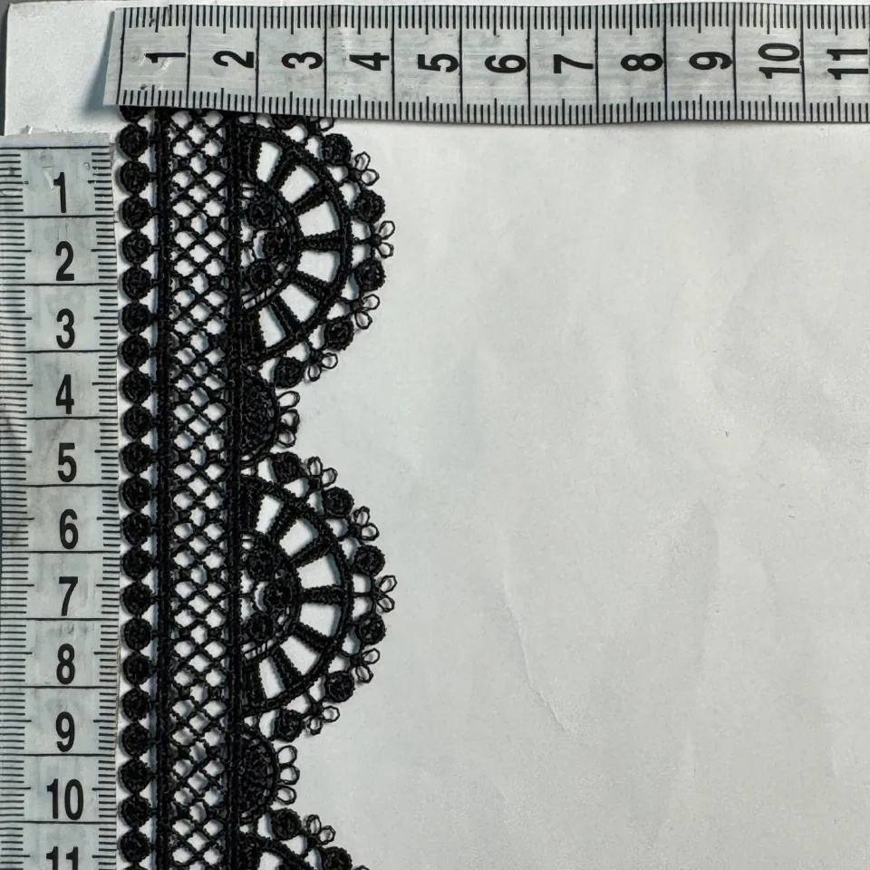 Мереживо поліестер ВВ202169 4,5 см.(15 ярдів/13.5 м.), чорний